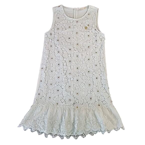 VTG Guess Jeans Girls Dress – White Embroidered Boho Western Sz 14 - Picture 1 of 7